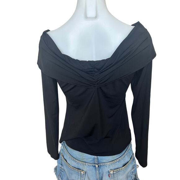 Prabal Gurung Black Off the Shoulder Top LARGE Sweetheart Bodycon Designer $260 - Picture 10 of 12